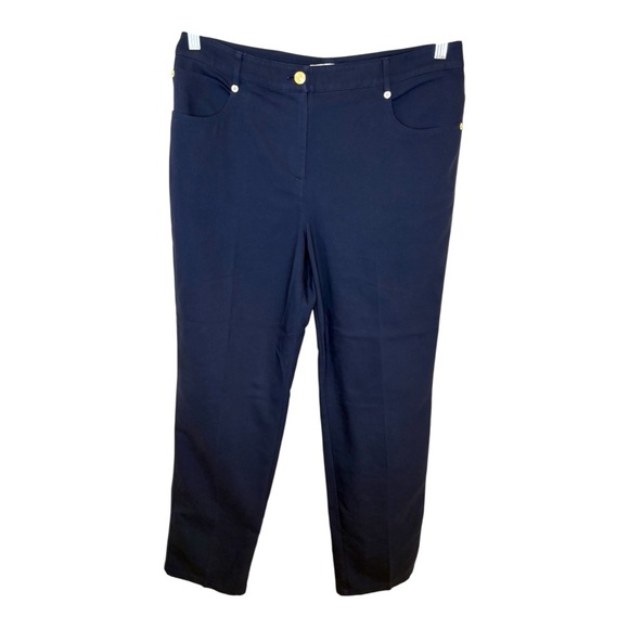 St. John Pants - St. John Sport Navy Straight Leg Pants Classic Tailored Stretch Workwear 10